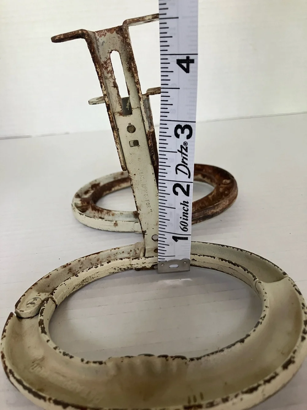 Antique Cream and Brown Oval Cast Iron Decorative Curtain Tiebacks Adjustable 5”